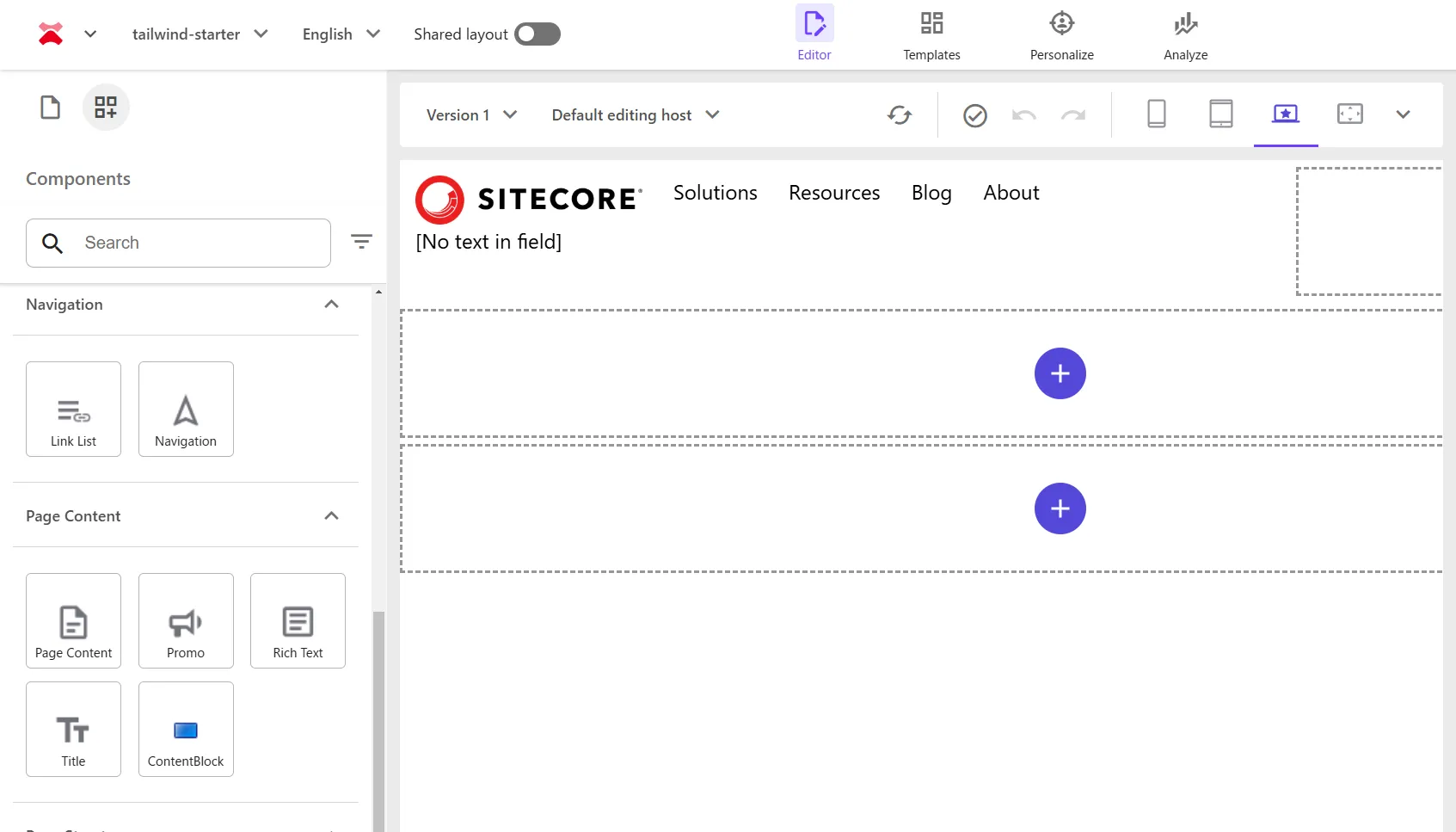 Components page content