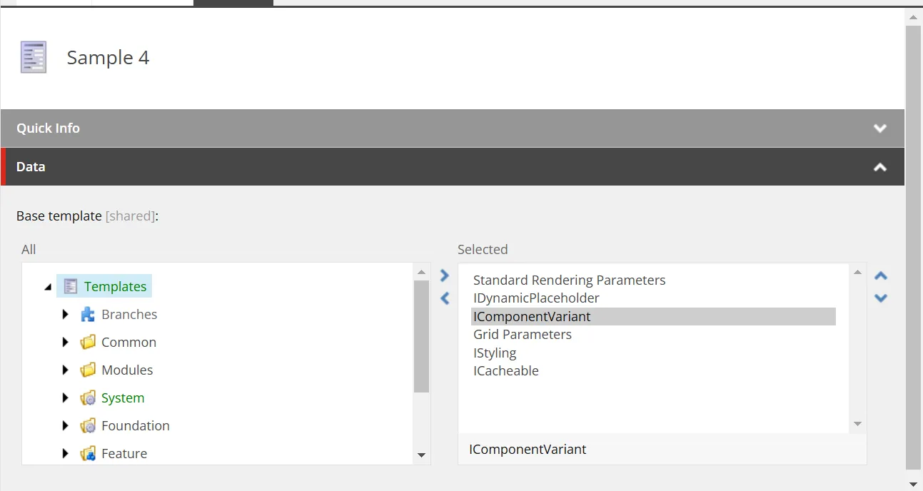 Component variants