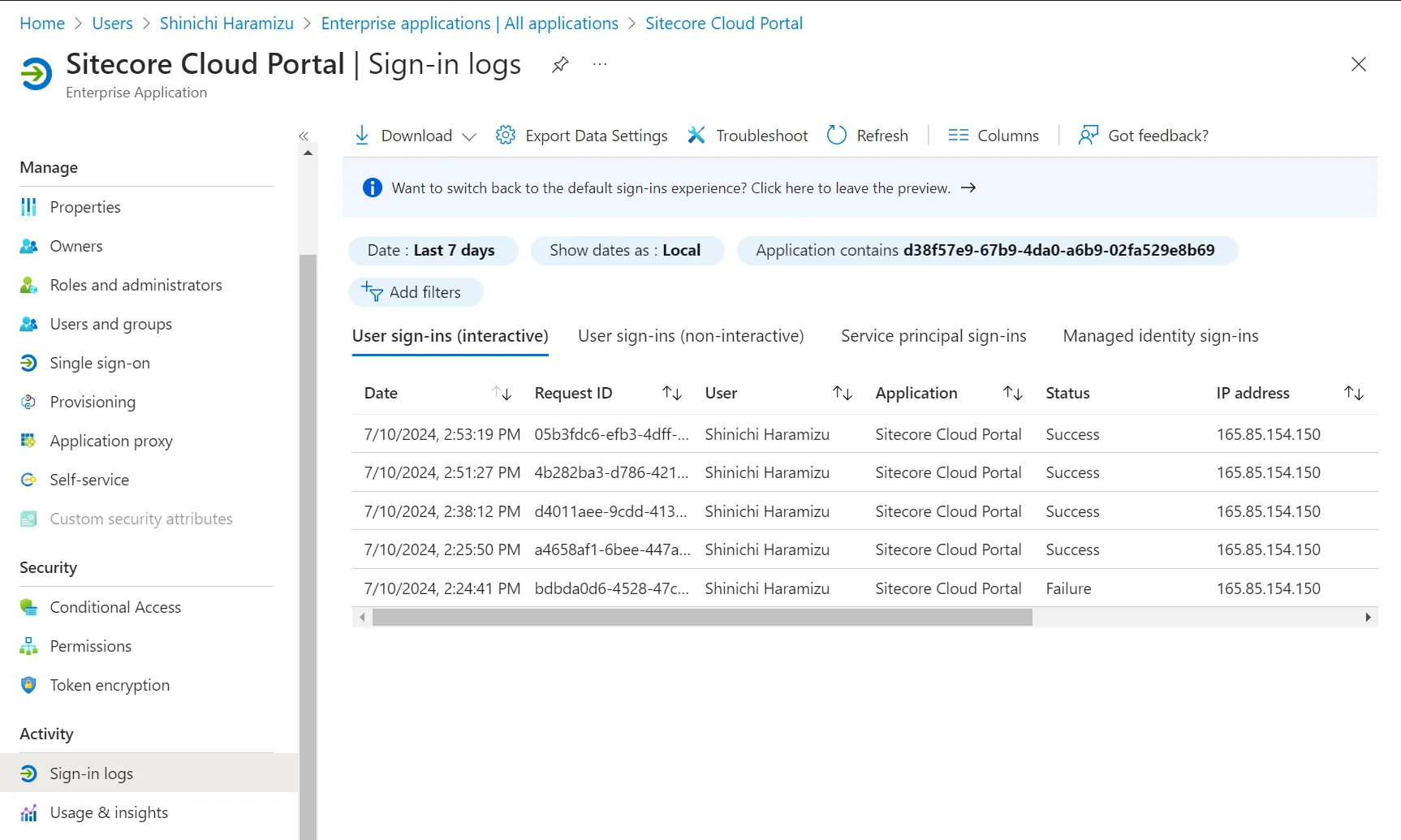 Sign-in Log