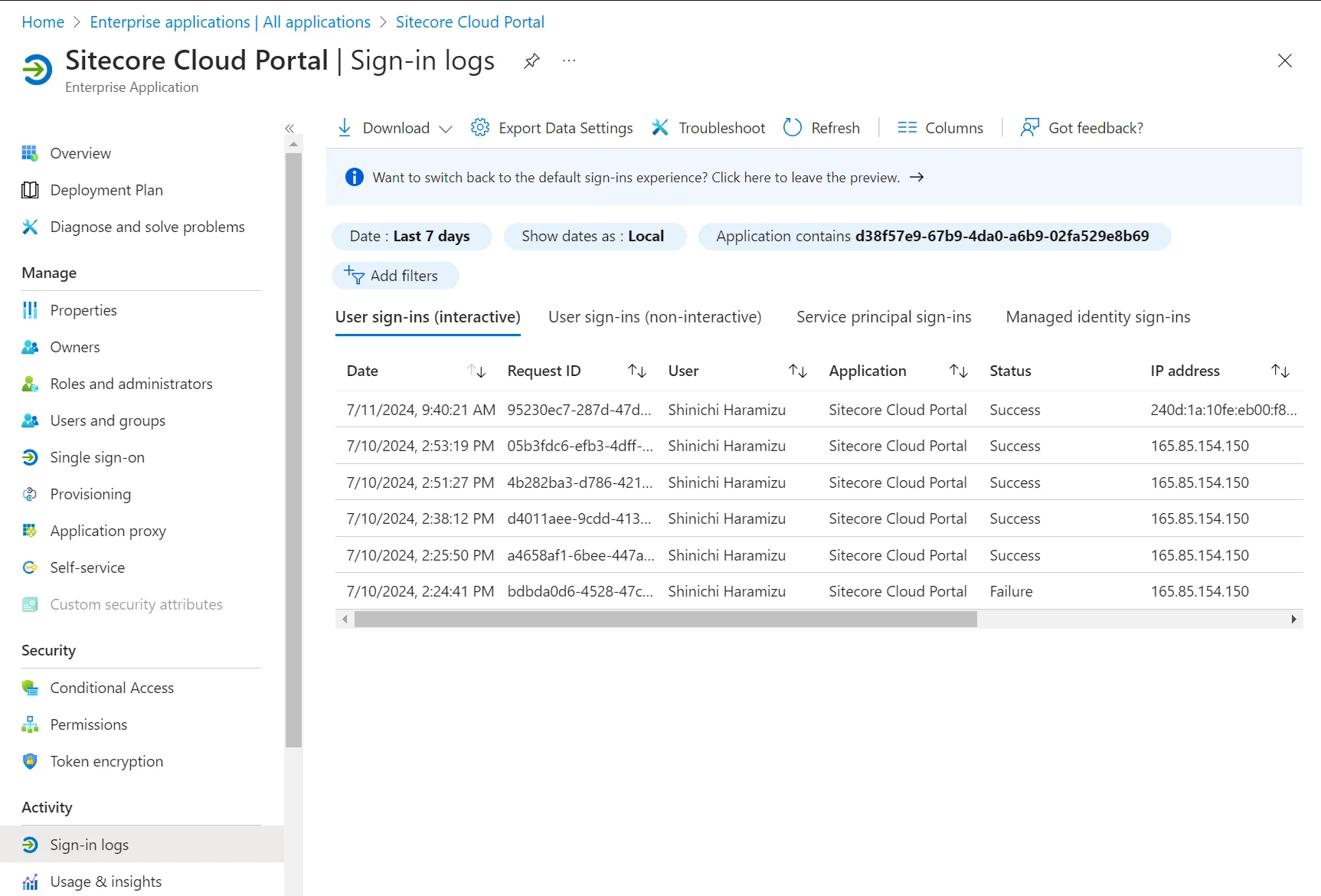 Sign-in Log