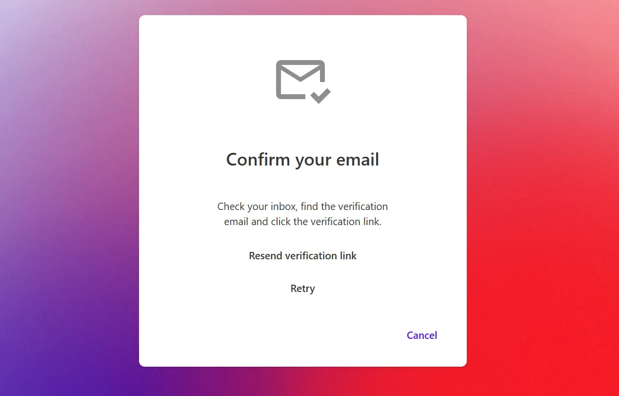 Confirm your email