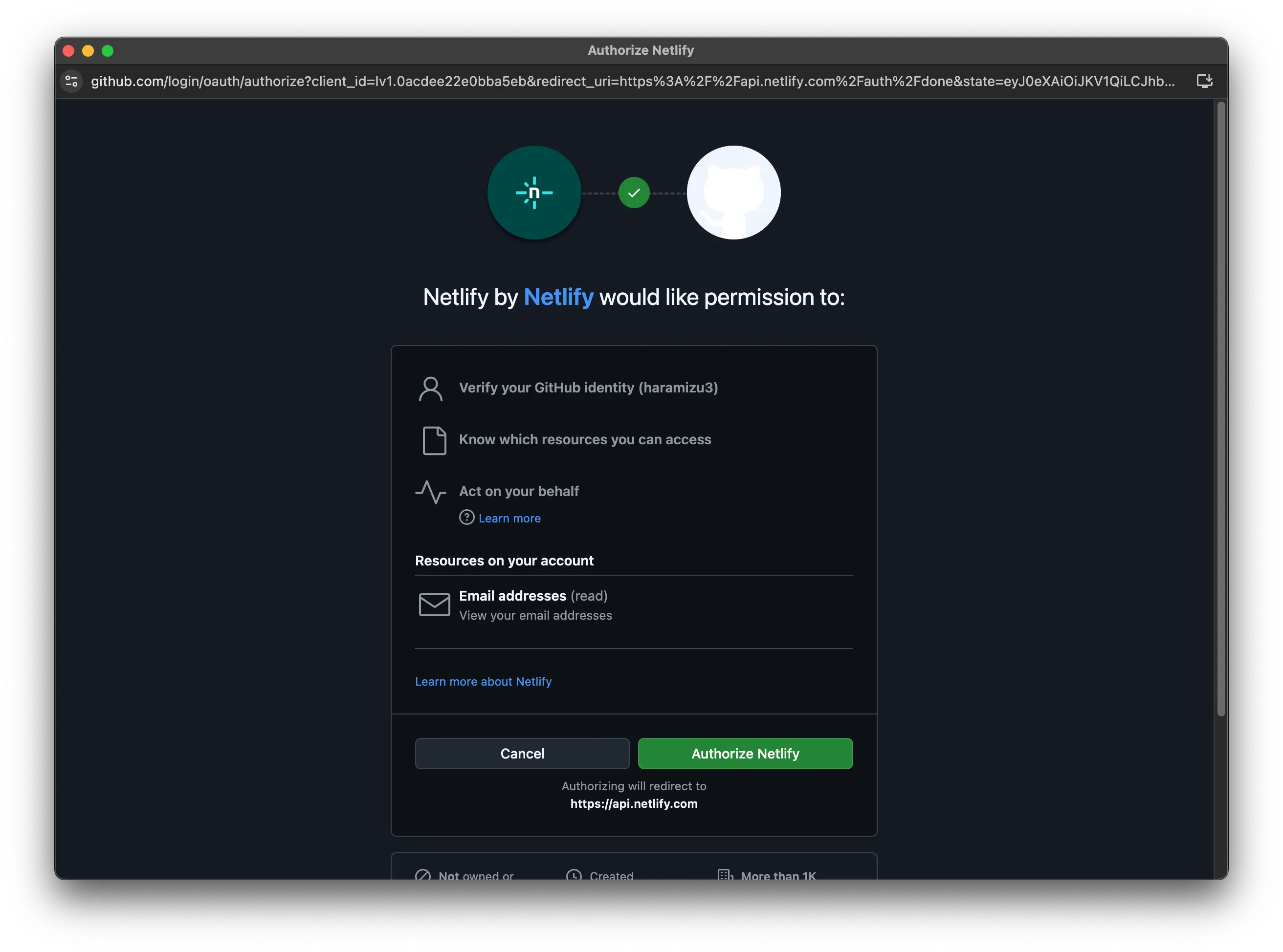 Authorize Netlify