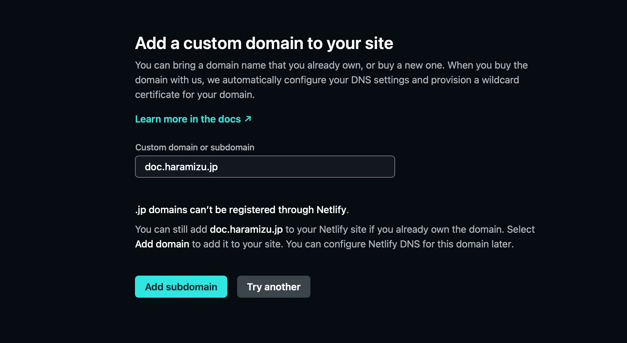 Add subdomain