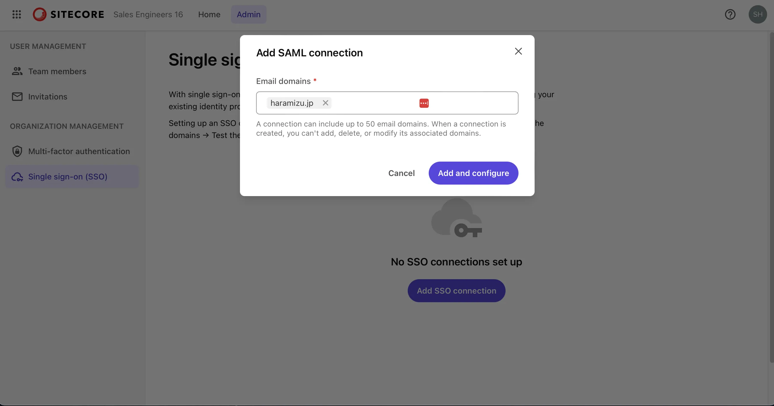 Add SAML connection